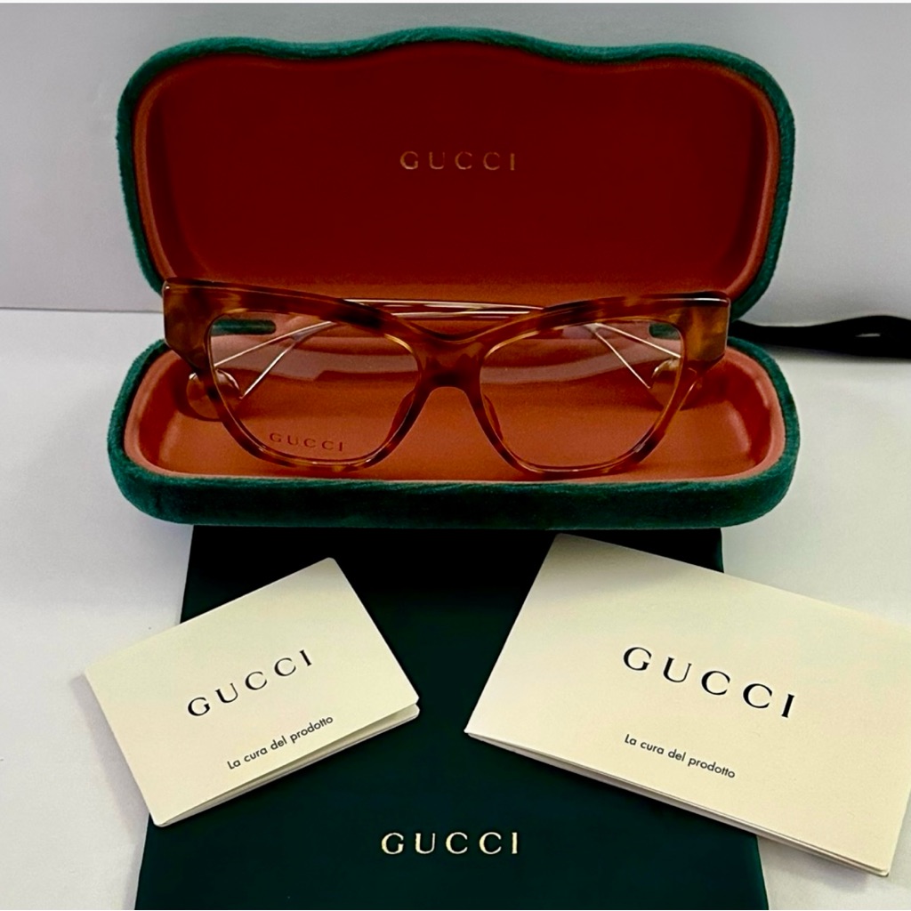 Nwt-Gucci Tortoiseshell Cateye Optical Frame Glasses